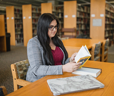 Student at computer